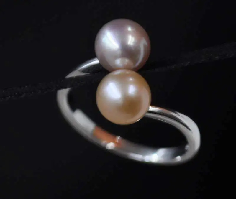 

Selling Jewelry>>Gorgeous two-style 6mm round natural pearl ring Q2008