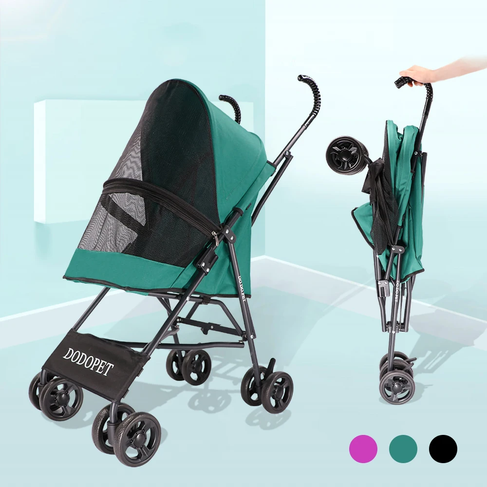 

Portable Pet Dog Stroller Waterproof Oxford Cloth Foldable Dog Strolling Cart Four Wheel Pet Stroller Lightweight Dog Supplies