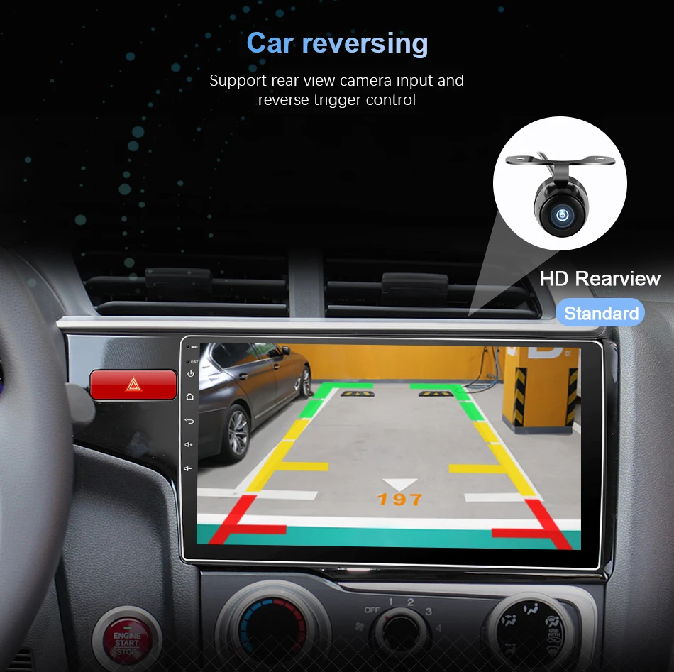 Sale Eunavi 10.1" Android 9.0 2 DIN Car Auto Stereo For 2014 2015 HONDA JAZZ FIT Right Hand Drive Radio GPS Multimedia PX6 4G+32G 19
