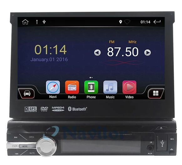 Универсальный 1 din Android 8 четырехъядерный автомобильный dvd-плеер GPS Wifi BT Радио 2 Гб RAM
