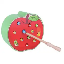 Ребенок поймать ошибка игра Образование Раннее Образование Магнитная рыбалка поймать насекомых игрушка цвет когнитивный магнитное яблоко