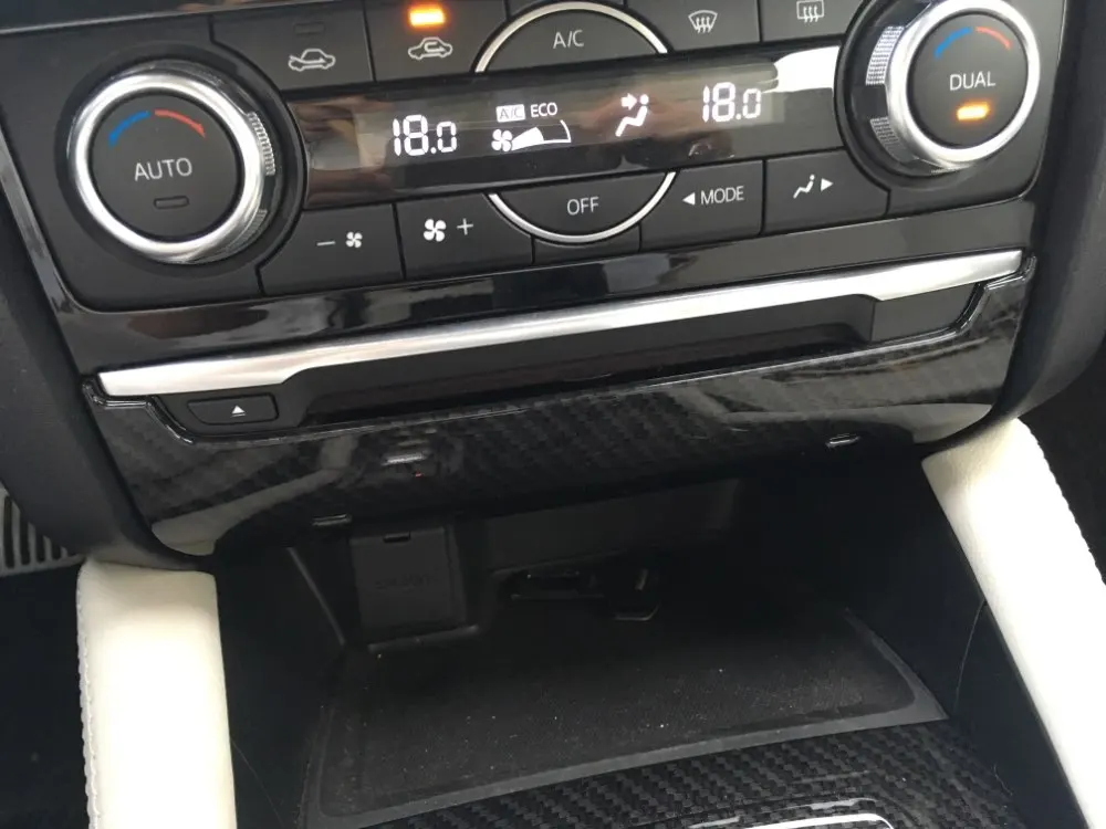 Стильная Автомобильная интерьерная консоль из углеродного волокна крышка CD