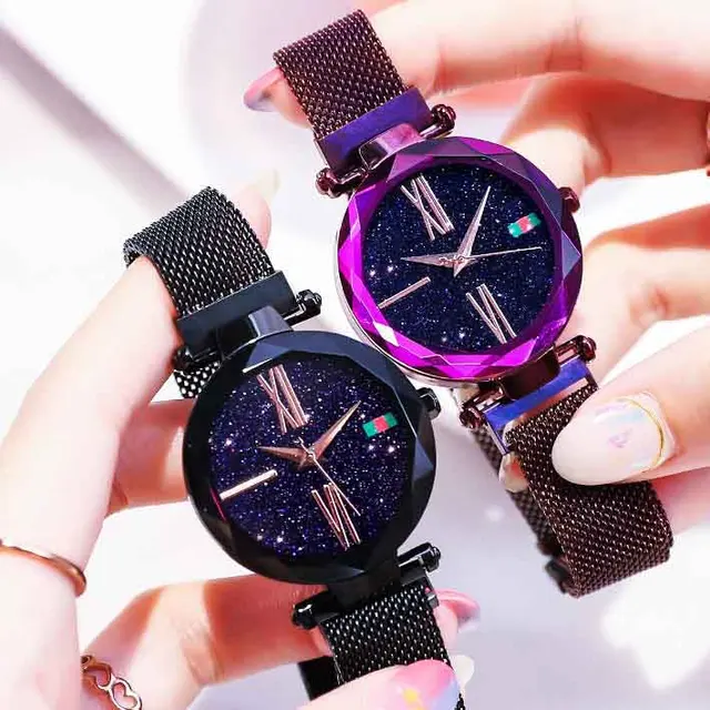 Women's Watch Top Luxury Brand Dress Watch Starry Sky Blue Mesh Steel Band Quart Women's Watch Top Luxury Brand Dress Watch Starry Sky Blue Mesh Steel Band Quart