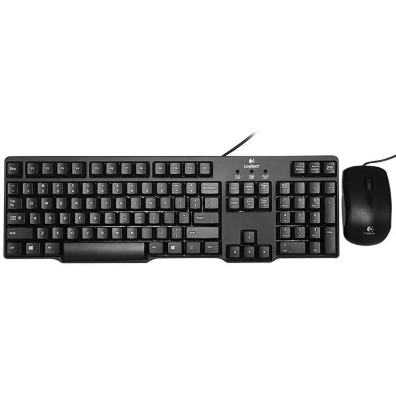 Logitech MK100 проводной клавиатуры Мышь комбинированный набор 104 ключ полная Размеры PS/2 клавиатура+ кабель USB Проводная 1000 Точек на дюйм оптический Мышь для ПК/ноутбук