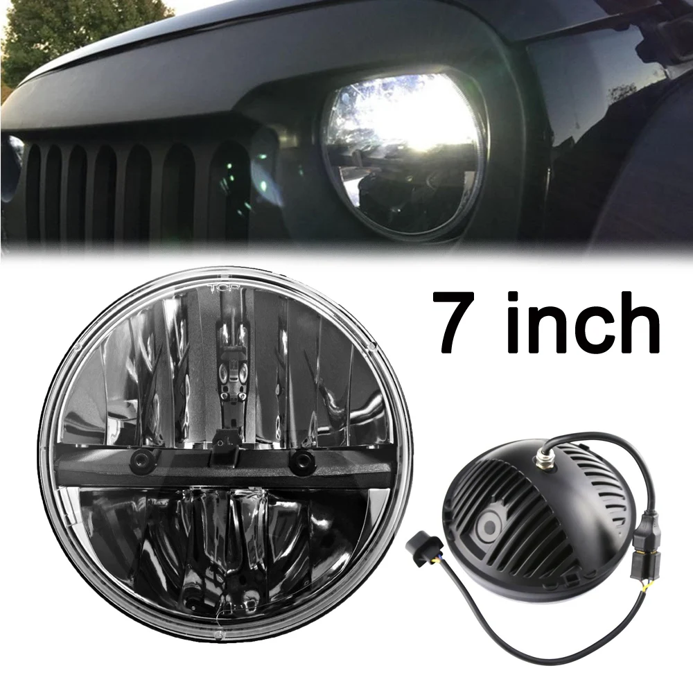 WHDZ 7 Inch Round Led Headlight for Jeep Wrangler Cj Jk Tj Motorcycle Offroad Vehicles 