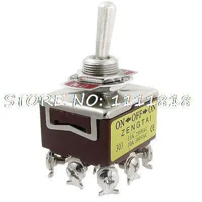 15A/250VAC 10A/380VAC вкл/выкл/вкл 3 способ 3PDT запирающий переключатель 9