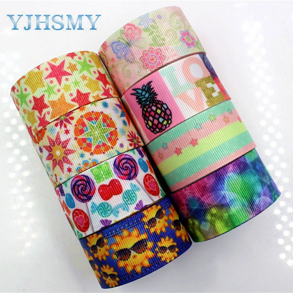 

YJHSMY D-171108-548,25 mm 5 Yards Cartoon Thermal transfer Printed grosgrain Ribbons,clothing Accessories DIY gift wrap Material
