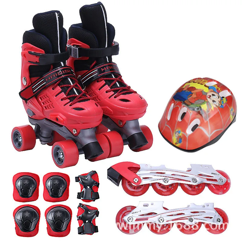 طفل واحد/اثنين صف للتغيير وامض الأسطوانة رباعية الزلاجات قابل للتعديل سباق التعرج مضمنة سكيت حذاء Patines جيدة كما سيبا ، IB05