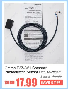 Компактный фотоэлектрический датчик Omron E3Z-D61 диффузно-отражающий Предварительно проводной NPN со встроенным усилителем