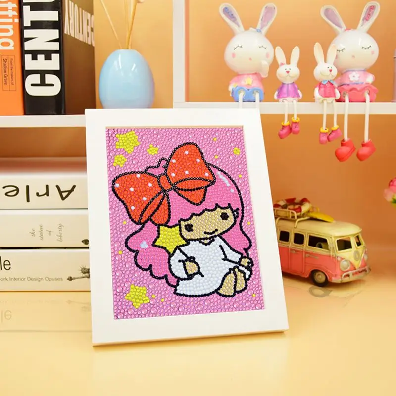

Litter Girl DIY 5D Full Drill Round Diamond Painting Mosaic Picture Cross Stitch Kit Embroidery Handmade Home Decor With Frame