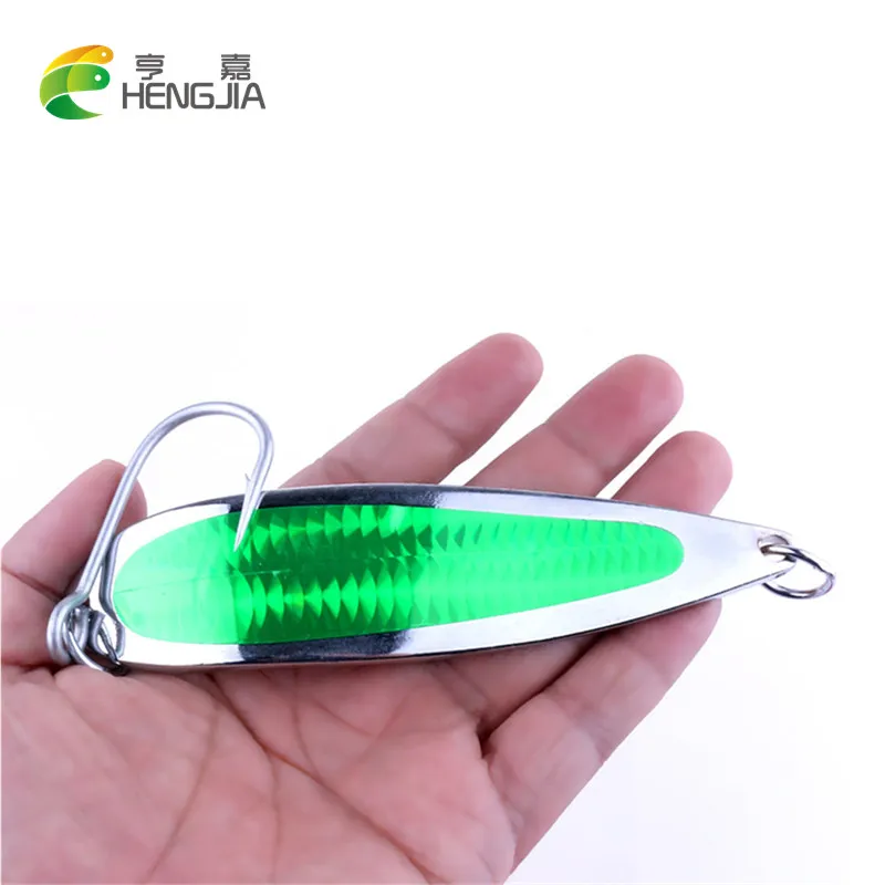 

HENGJIA 1pc Big Spoon bait Deep Sinking Fishing Lures Metal Spoon Bait 135g 9/0 Single Hook Japan jig Sea Fishing Tackle