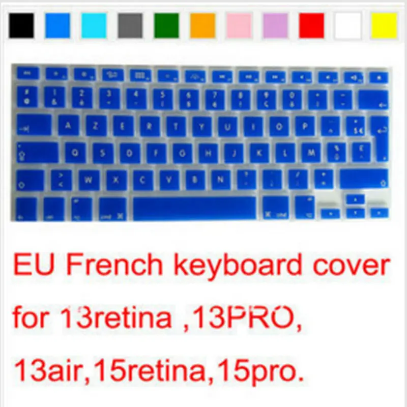 

(2pcs) EU French AZERTY Silicone Keyboard Cover Skin sticker for MacBook Pro air 13" 15" 17" High Quality Free Shipping Original