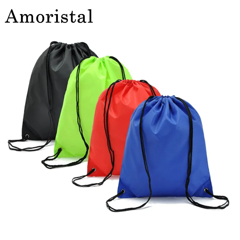 Portable Unisex Drawstring Bag Polyester Women String Sack Beach Backpack Male Folding Shopping Bag Men Football