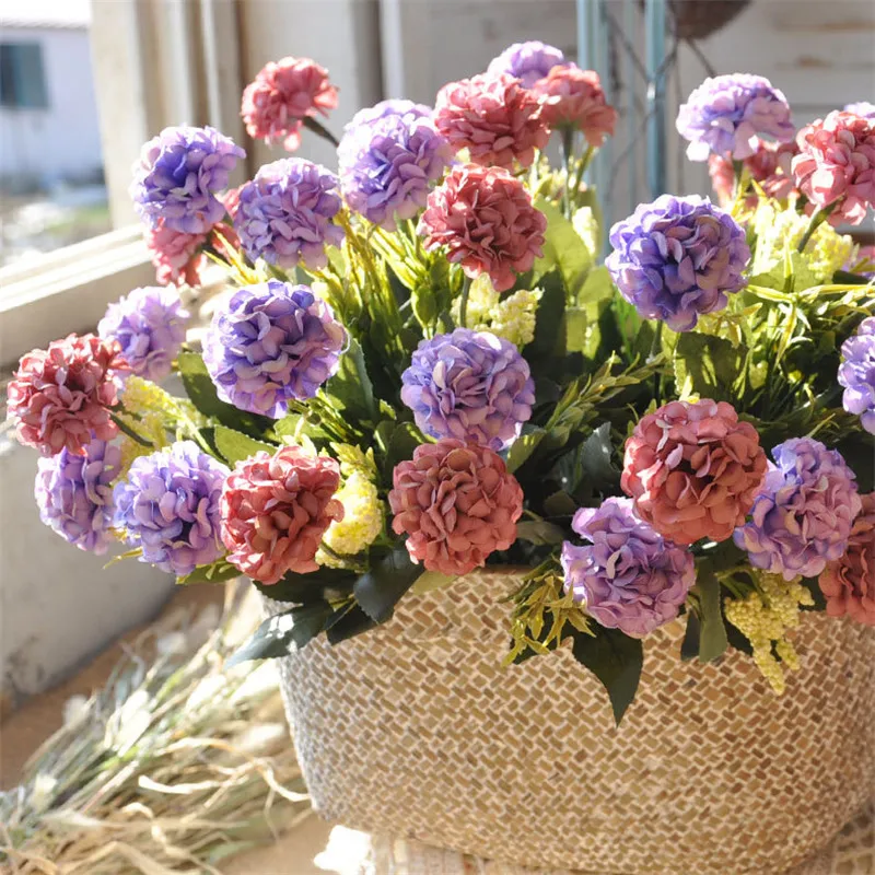 

10pcs Silk Chrysanthemum Bride bouquet for Christmas home wedding new Year decoration fake plants sunflower artificial flowers