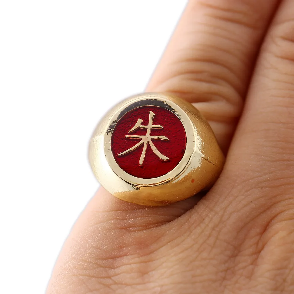 Naruto Ring Anime Gold Men Women Rings Akatsuki Cosplay male Jewelry