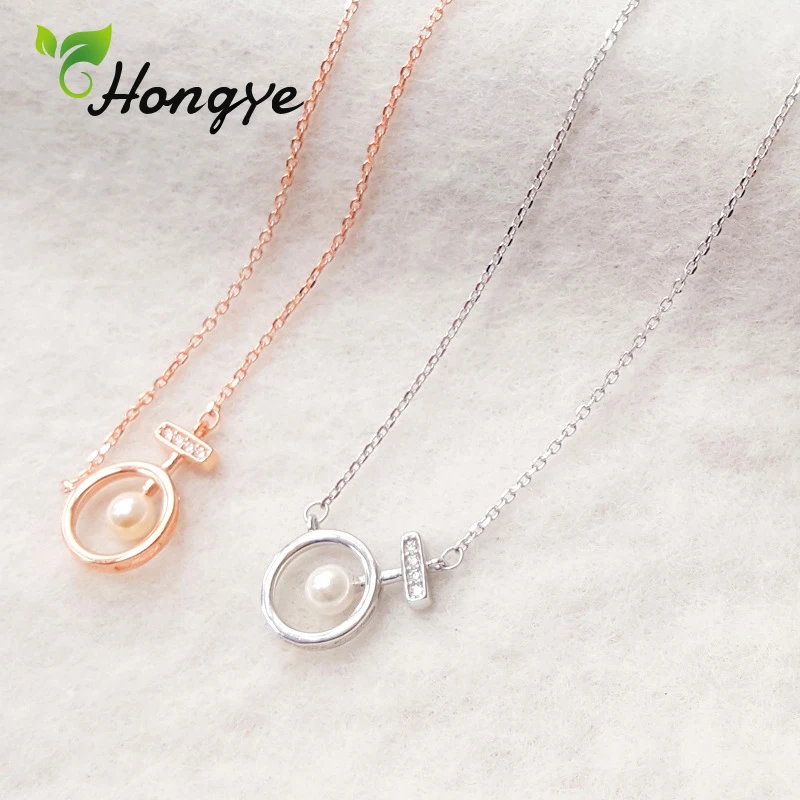 Hongye кулон цепочки и ожерелья для женщин Крест Шарм модные украшения серебро/розовое золото натуральный жемчужное ожерелье подруга подарок