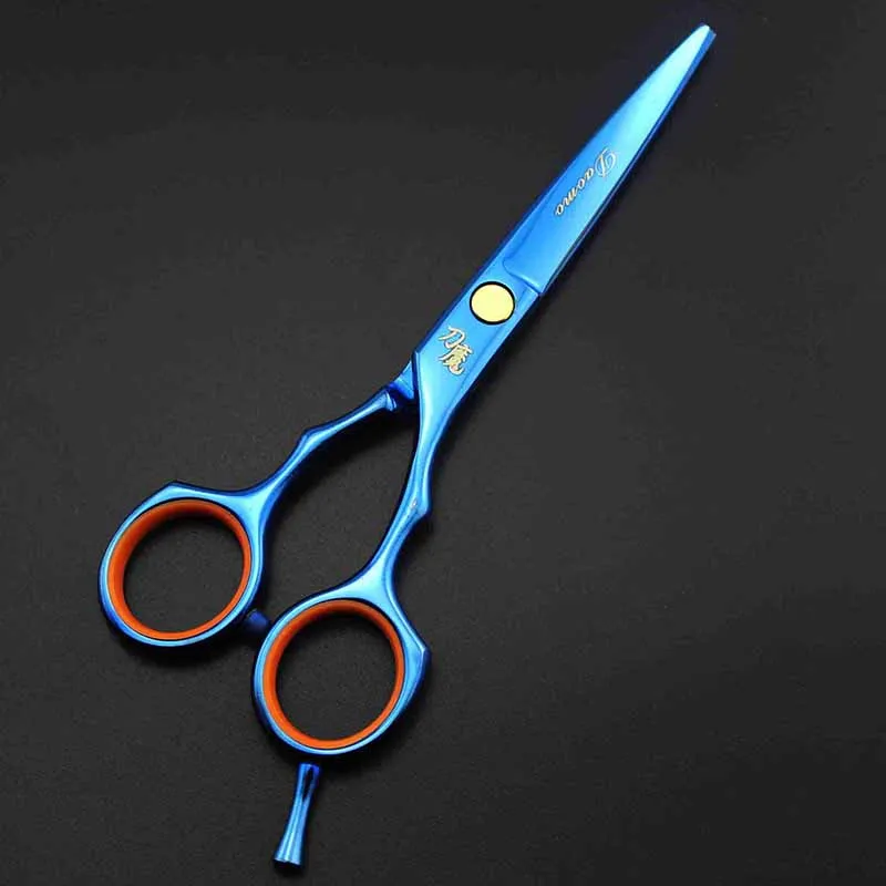 Профессиональные ножницы для стрижки волос филировочные ножницы парикмахерские ножницы парикмахерский салон инструмент для парикмахера - Цвет: blue straight