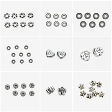 50 шт./лот, Европейский цинковый сплав, античное серебро, обжимные концевые бусины для изготовления браслетов EC6