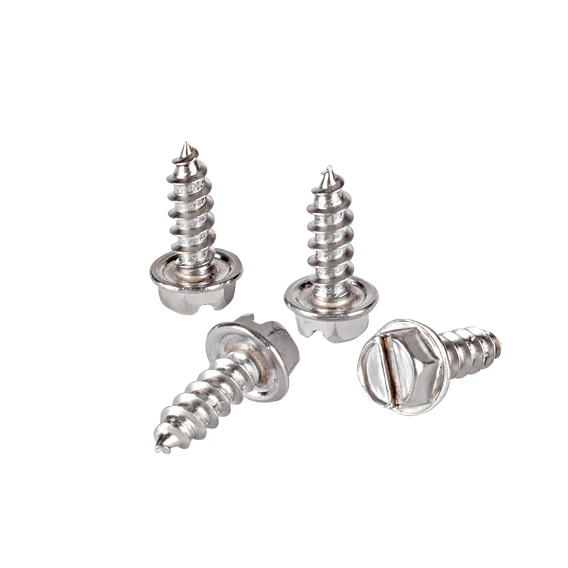 Universal Set of Four License Plate frame self tapping Screws 1/4 14X3