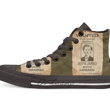 Джесси Джеймс хотел постер Дизайн Повседневная парусиновая обувь на заказ Прямая