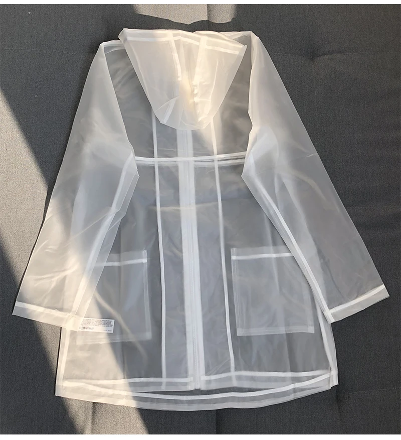 Прозрачный Водонепроницаемый с капюшоном из ПВХ дождевик ветровки прозрачный плащ солнцезащитный крем прозрачная