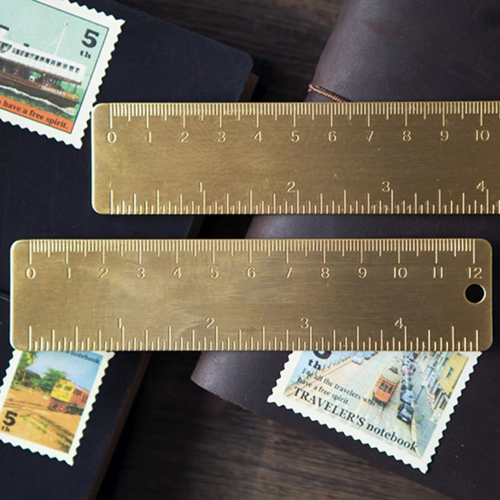 

Copper Metal Bookmark Metal Ruler CM&Inch Dual Scales 12cm Custom Engrave Free With Your Company Logo Name