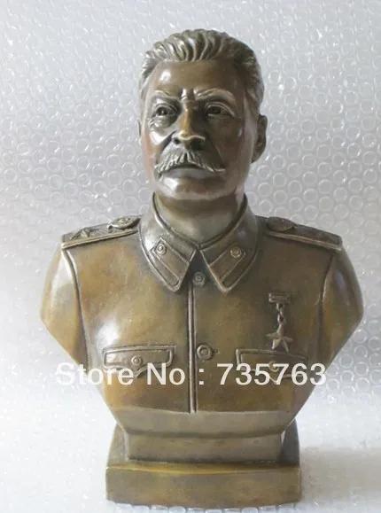 

00426 12"Western Art Bronze Copper sculpture Joseph Stalin Bust statue