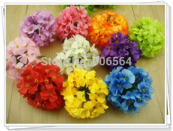 

Free shipping 10 colors mix Big flowers hydrangea Head Artificial Silk Flower Heads Craft Wedding Home Party Decoration