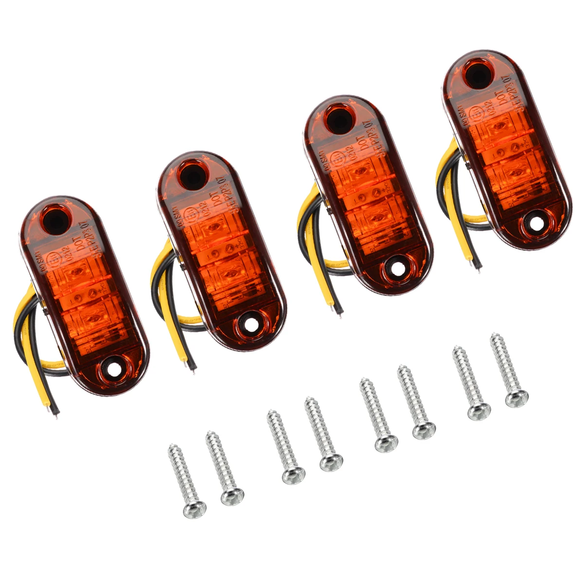 

4Pcs 12V/24V 2LED Car Side Marker Light Trailer Truck Turn Signal Indicator Light Amber Car Truck Signal Light