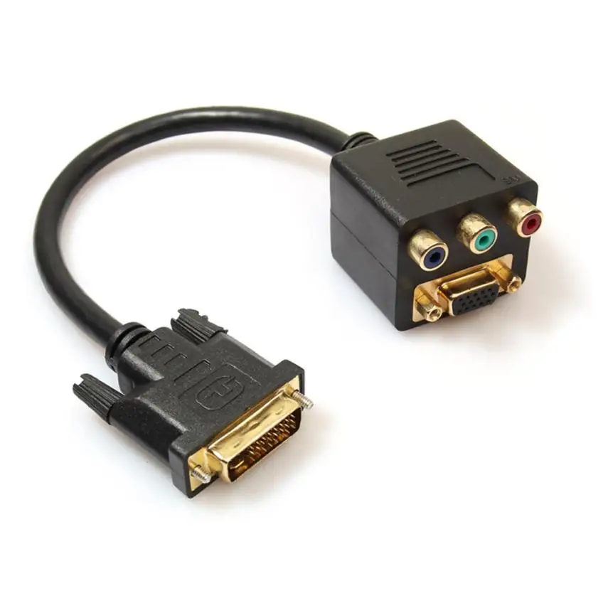

Good sale 1pc DVI to VGA With 3RCA Audio Adapter Cable DVI to VGA DVI 24+5 Male Free shipping & wholesale Jan 4