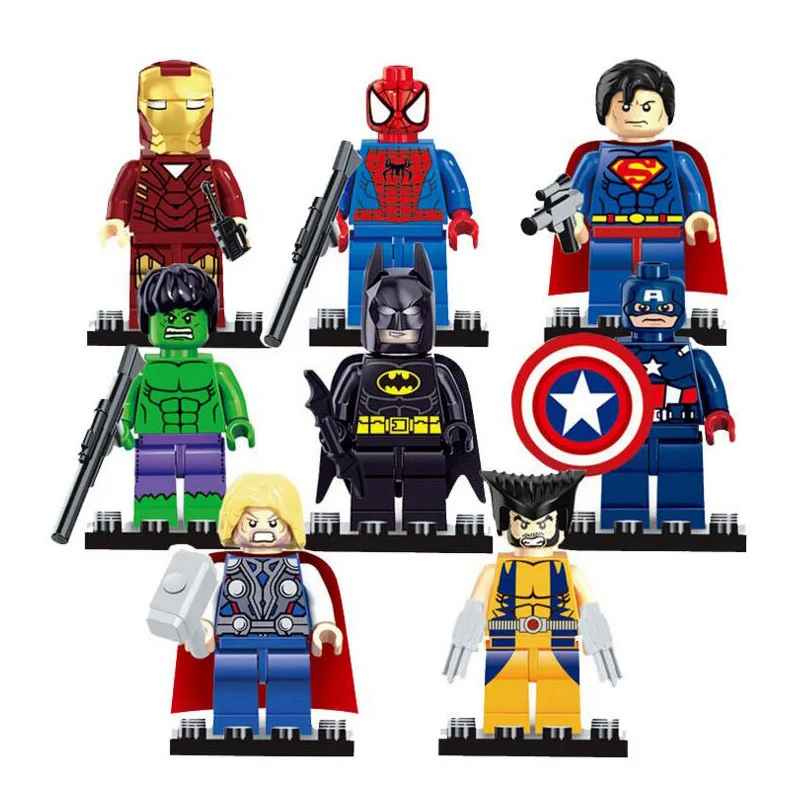 

8pcs Legoling Avengers 4 Captain Marvel Endgame Thanos War Machine America Hulk Figures Spiderman Iron Man Building Block Toy