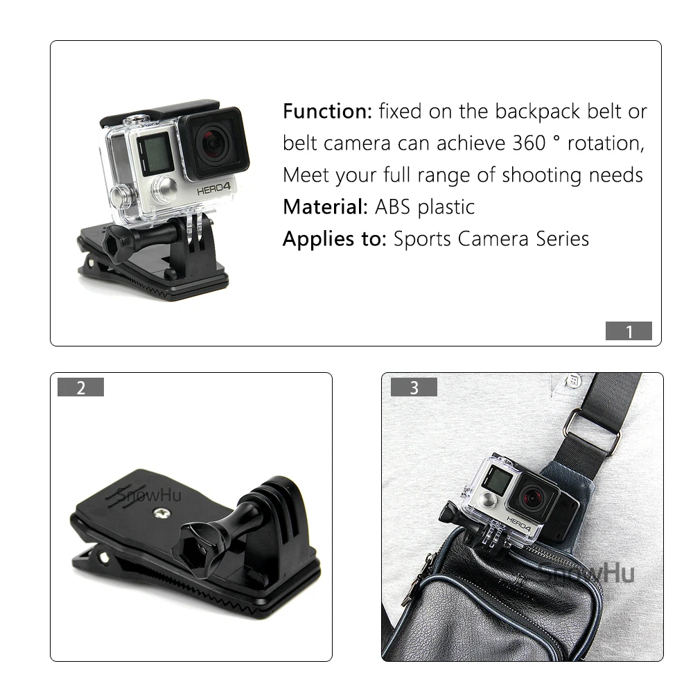 SnowHu для экшн-камеры «Три в одном» набор аксессуаров для крепления Штатив для GoPro Hero 8 7 6 5 для спортивной экшн-камеры Go pro комплект для xiaomi yi 4K Экшн-камера eken GS52