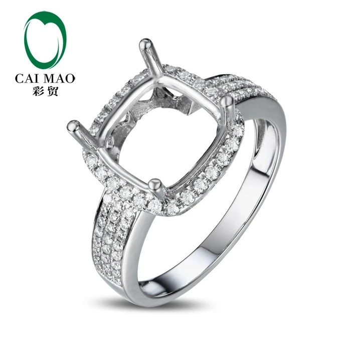 Кольцо CaiMao с полуободковой огранкой и бриллиантами 0 38 карата 18 карат белое