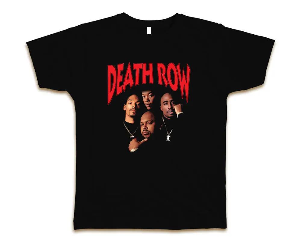 

DEATHROW CREW MEN'S T-SHIRT TEE PAC SNOOP DRE SUGE NEW - BLACK