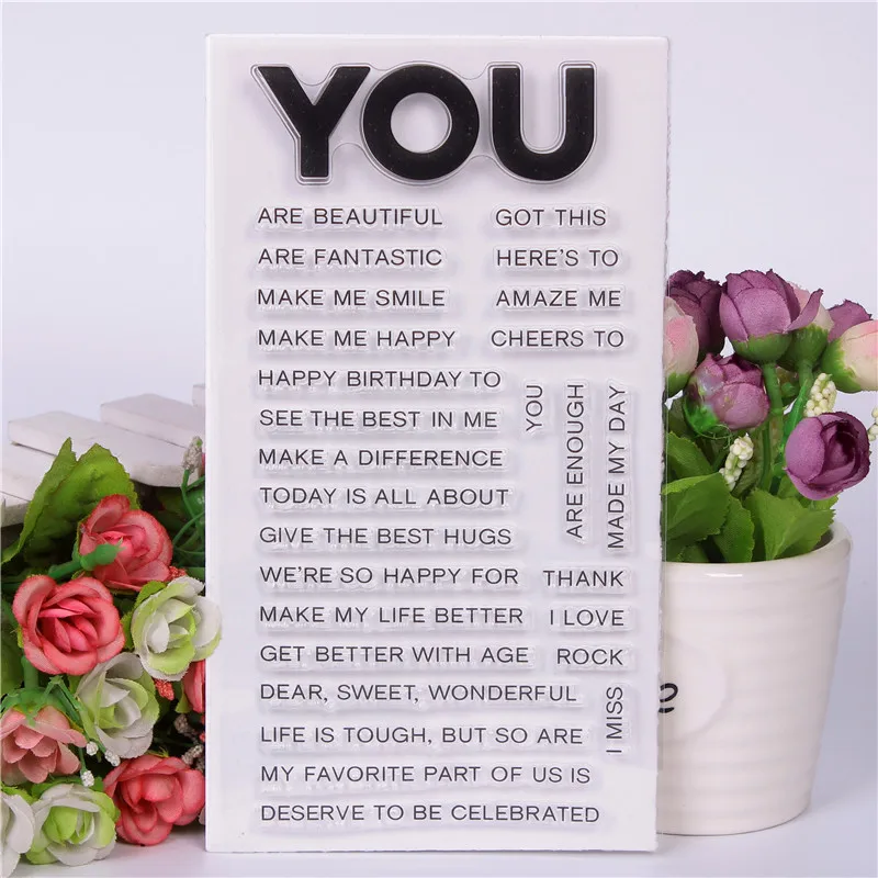 

Rubber Silicone Clear Stamps for Scrapbooking Tampons Transparents Seal Background Stamp Card Making Diy English word