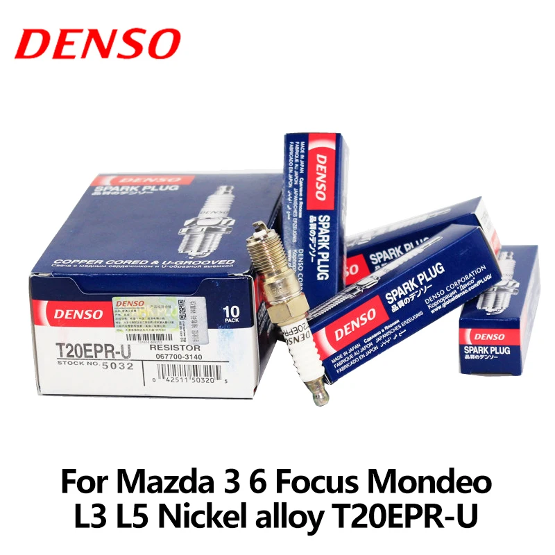 DENSO Car Spark Plug For Mazda 3 6 Focus Mondeo L3 L5 Nickel alloy T20EPR-U DENSO Car Spark Plug For Mazda 3 6 Focus Mondeo L3 L5 Nickel alloy T20EPR-U