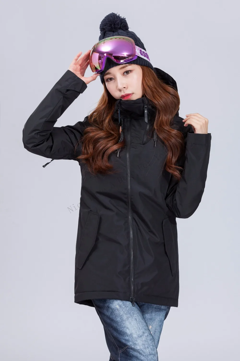 2018 المرأة سترة تزلج snowboard دثار ماء يندبروف الحرارية الملابس الرياضية ارتداء الإناث فائقة دافئ معطف سترة