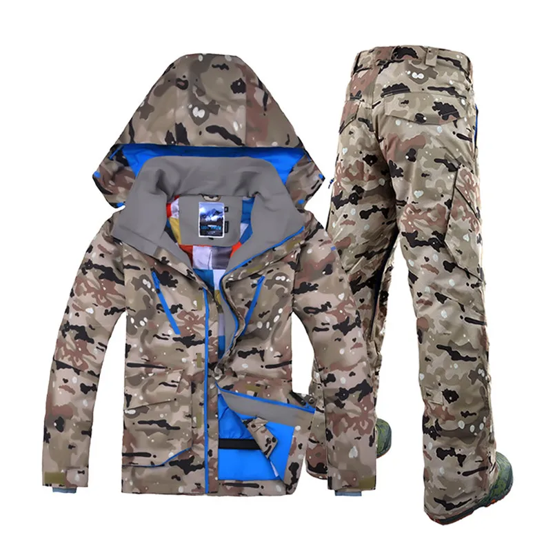 

Gsou Snow Brand ski suits for men camouflage snowboard jackets pant men winter mountain skiing suits veste ski wear men