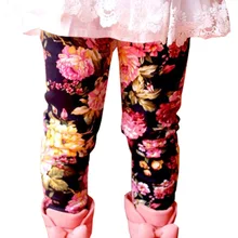 2-6T Детские Зимние теплые плотные леггинсы с цветочным принтом для девочек, штаны с подкладкой из бархата, г., Повседневные детские леггинсы для девочек