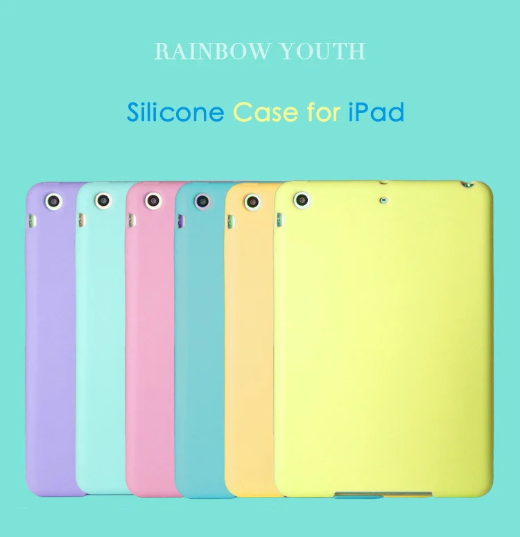 Tablet Silicone Case for iPad 9.7 Air 2 Case Soft Shockproof 360° Protection Back Shell Cover for iPad mini 2 3 4 Case