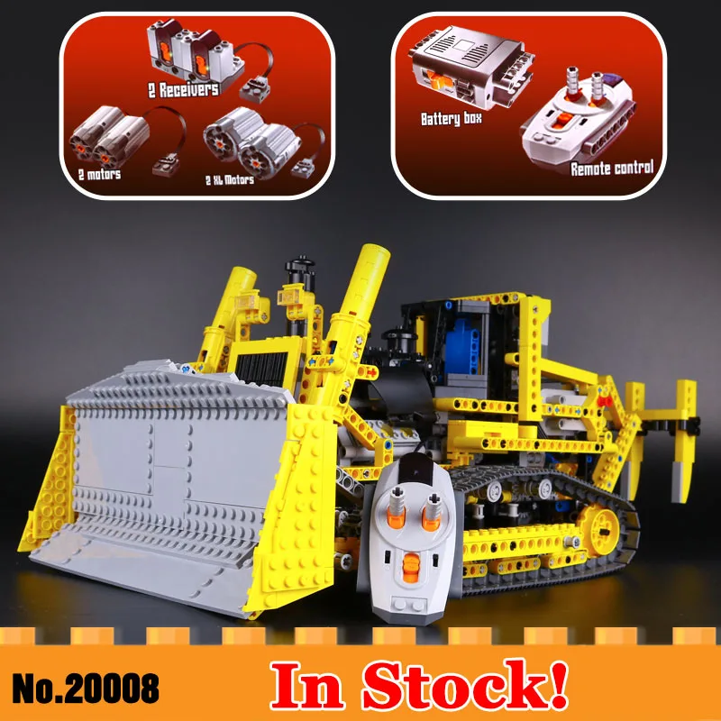 

Remote Control Motorized Bulldozer 1384 Pcs Bricks Compatible With Legoed Technic 8275 Model Building Blocks Boys Gifts Toys