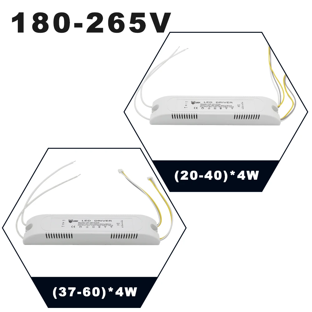 

AC 180-265V LED Driver 2 Outputs 240mA Constant Current 20W*2 60W*2 Led Ceiling Lamp Power Supplies Lighting Transformers CE