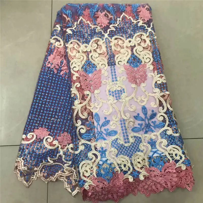 

ZQ!Hot Sale Nigerian Laces Fabrics High Quality African Milk Silk Lace Fabric Wedding African French Net Lace Fabrica 5Y! L6118