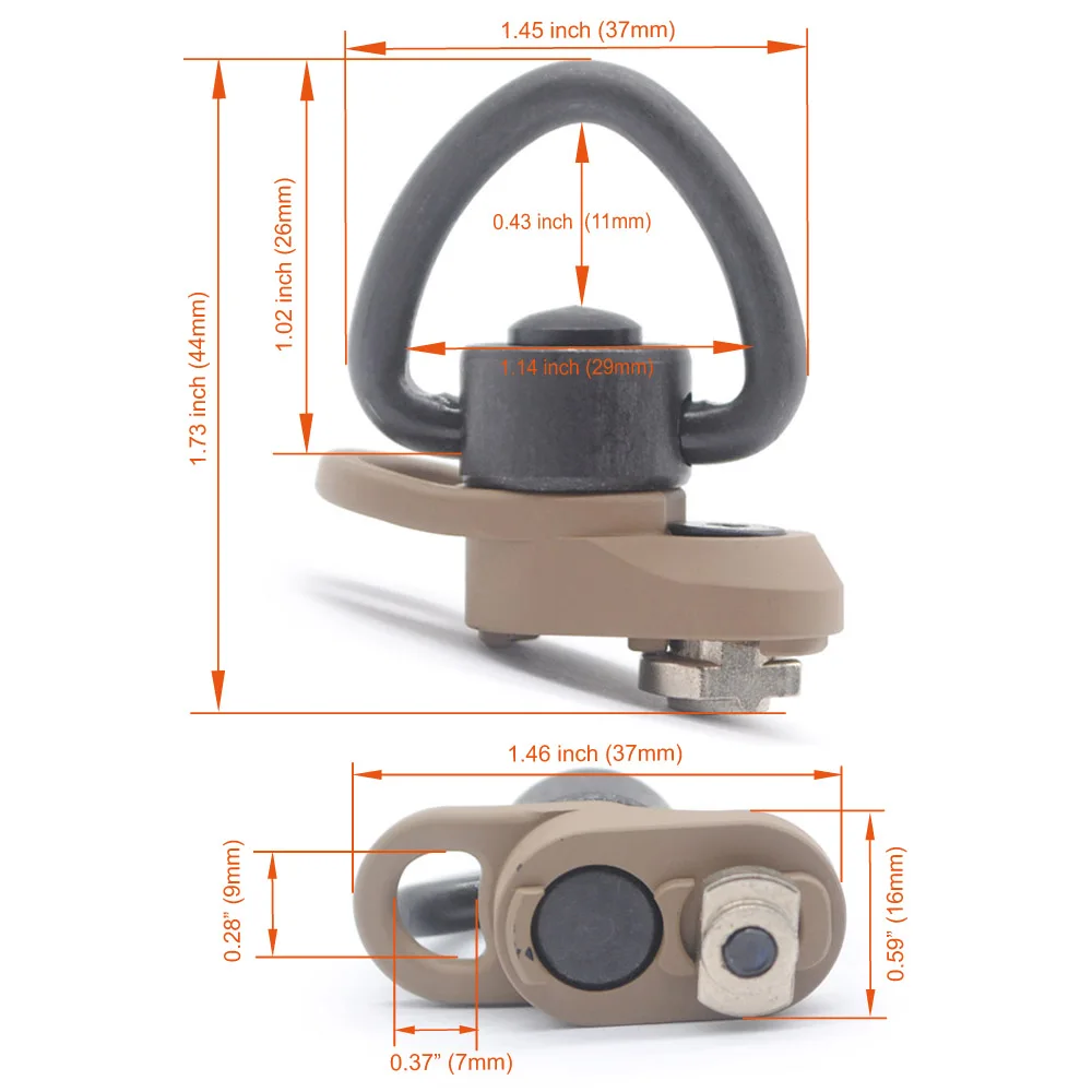 Aplus M-lok Sling Поворотный Комплект петля в форме сердца QD Быстроразъемное основание и отверстие для защелки крючок весна-черный/красный/цвет загара