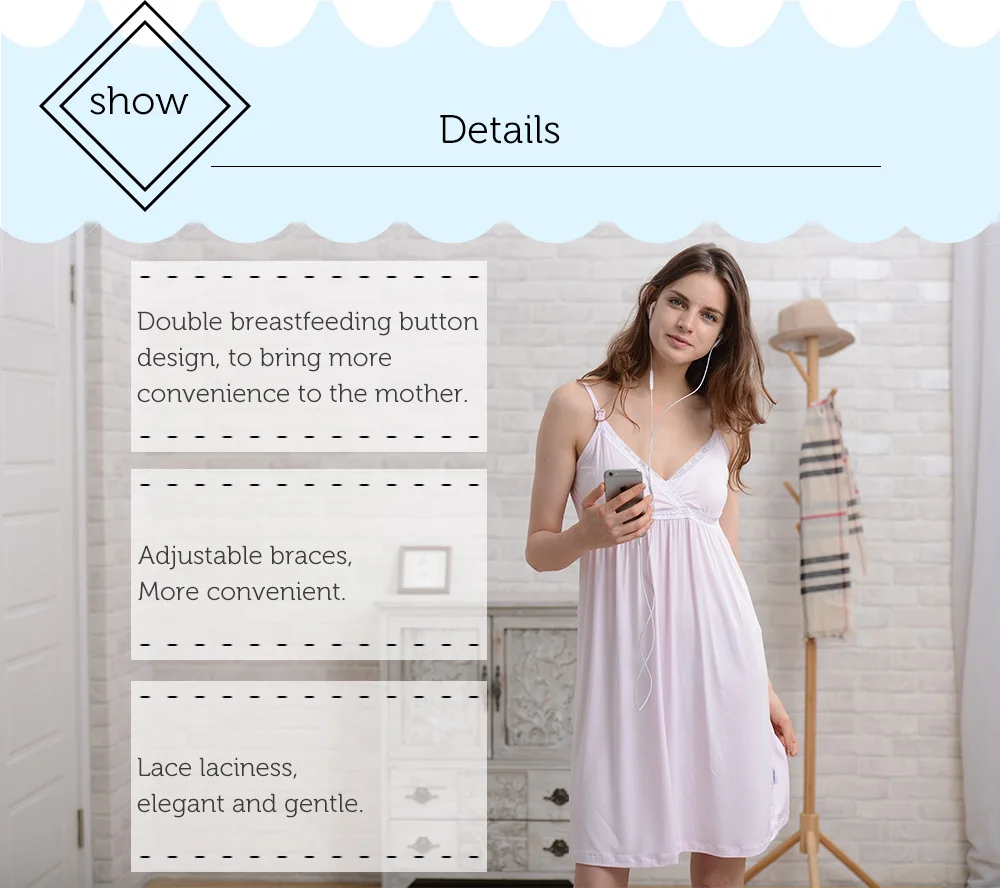 I-baby платье для кормление грудью Модальная женская одежда верхняя одежда постоянная температура Пижама для беременных женская пижама на лямках