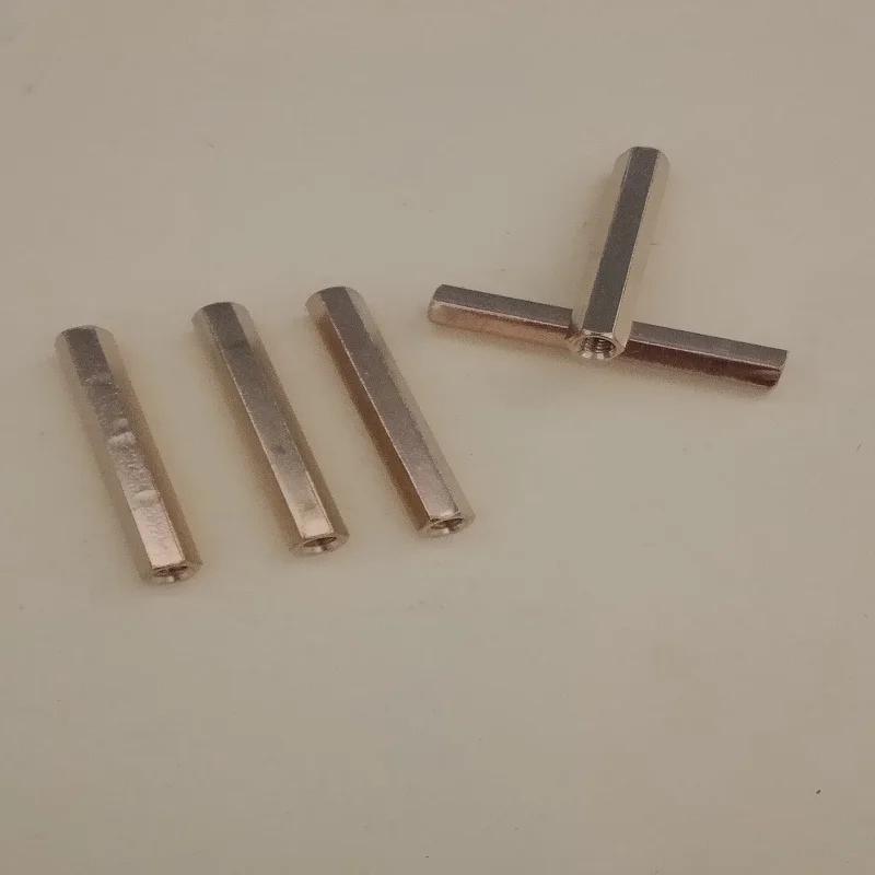 Бесплатная доставка H6 * M4 45/50/55/60/65/70/80/90/100 шестигранные столбы двойной проходной