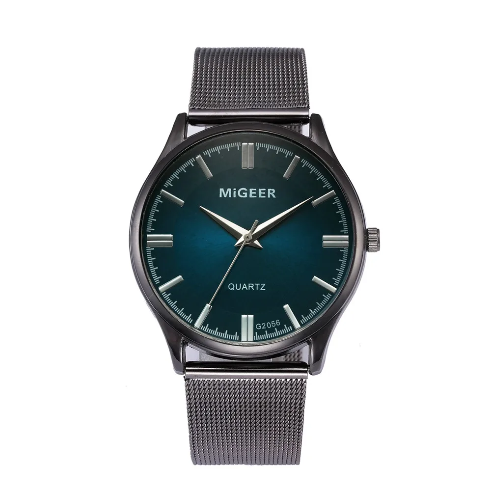 MIGEER модные повседневные мужские часы для мужчин Relogio Masculino лучший бренд класса люкс Нержавеющая сталь сетка спортивные Бизнес наручные часы - Цвет: B