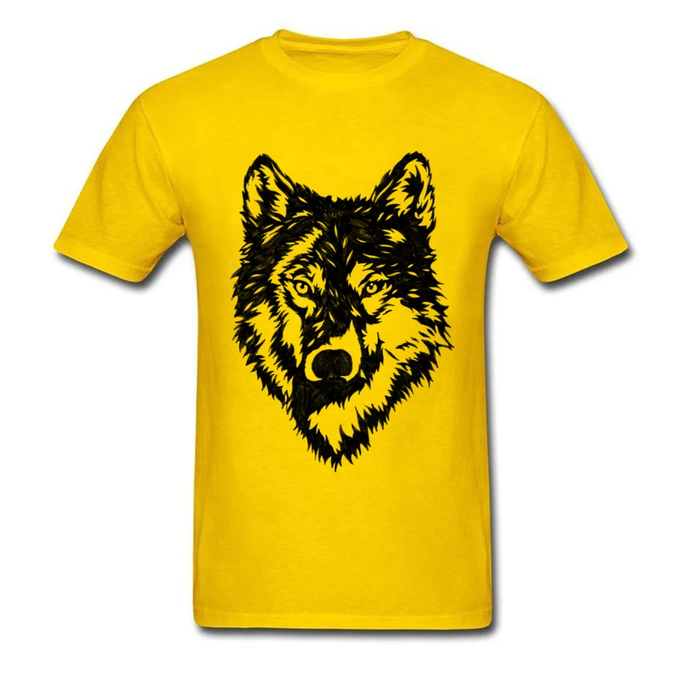 The Wolf One Custom Autumn 100% Cotton Fabric O Neck Men Tops & Tees Custom Sweatshirts 2018 Short Sleeve T Shirt The Wolf One yellow