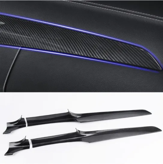 

ABS Center Console Dashboard Trim Strips 2pcs For Mercedes Benz C Class W205 180 200 GLC X253 260 2015-18 LHD Carbon Fiber Color