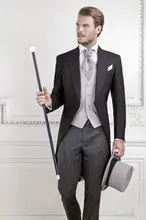FOLOBE terno masculino Custom Made Dark Gray Slim Fit Men’s Formal Morning Suits One Button Wedding Formal Suit